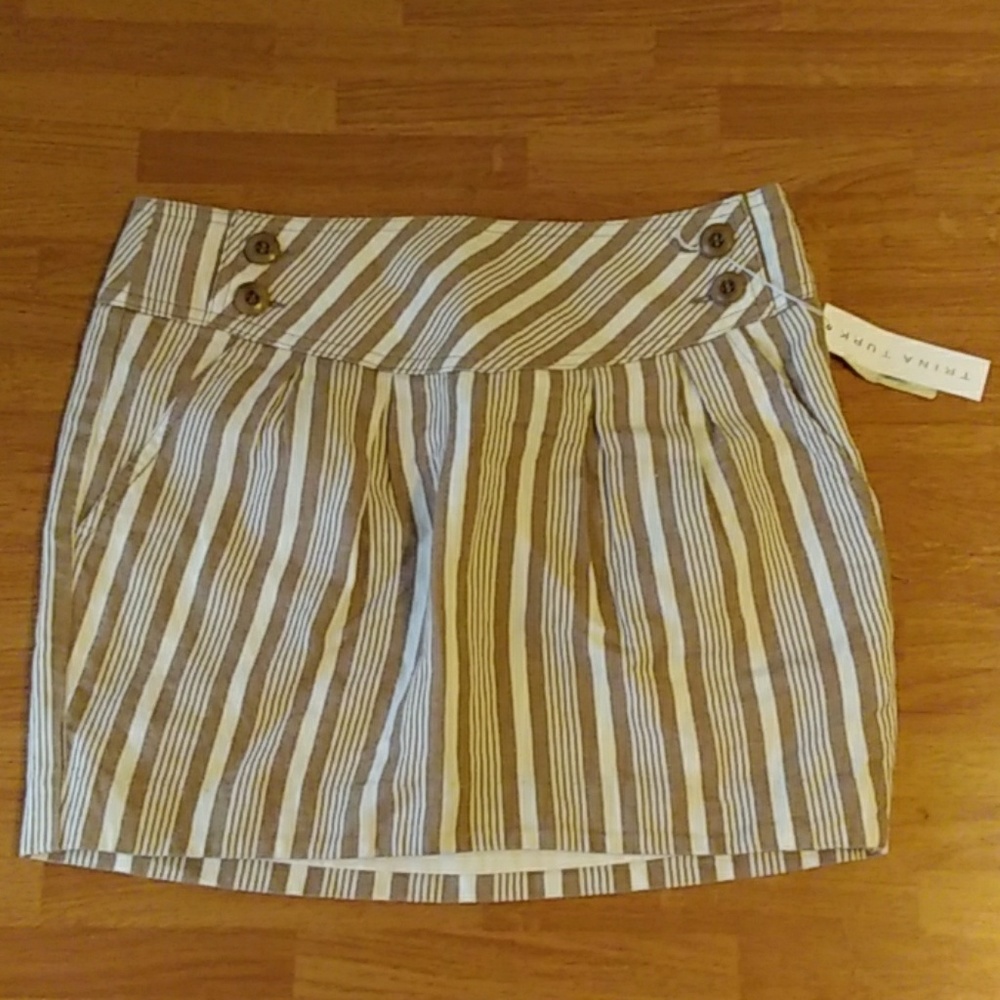 COPY - Trina Turk Monte Carlo Cream and Tan Skirt Size 2